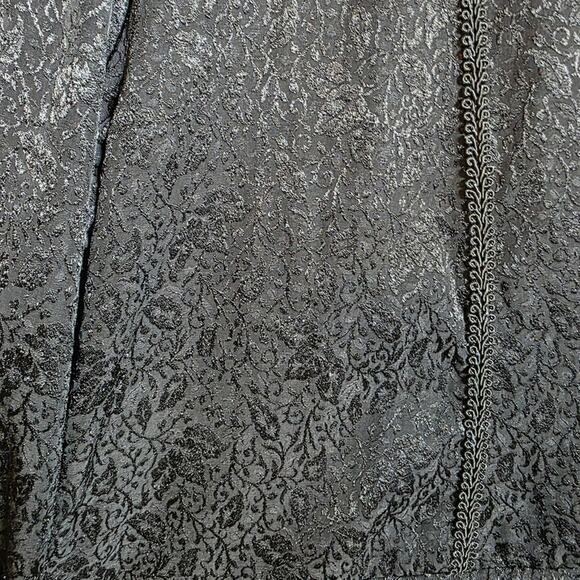 Vintage 90s Funhouse NYC Black Jacquard Duster Coat Gothic Witchy OS - Picture 6 of 7